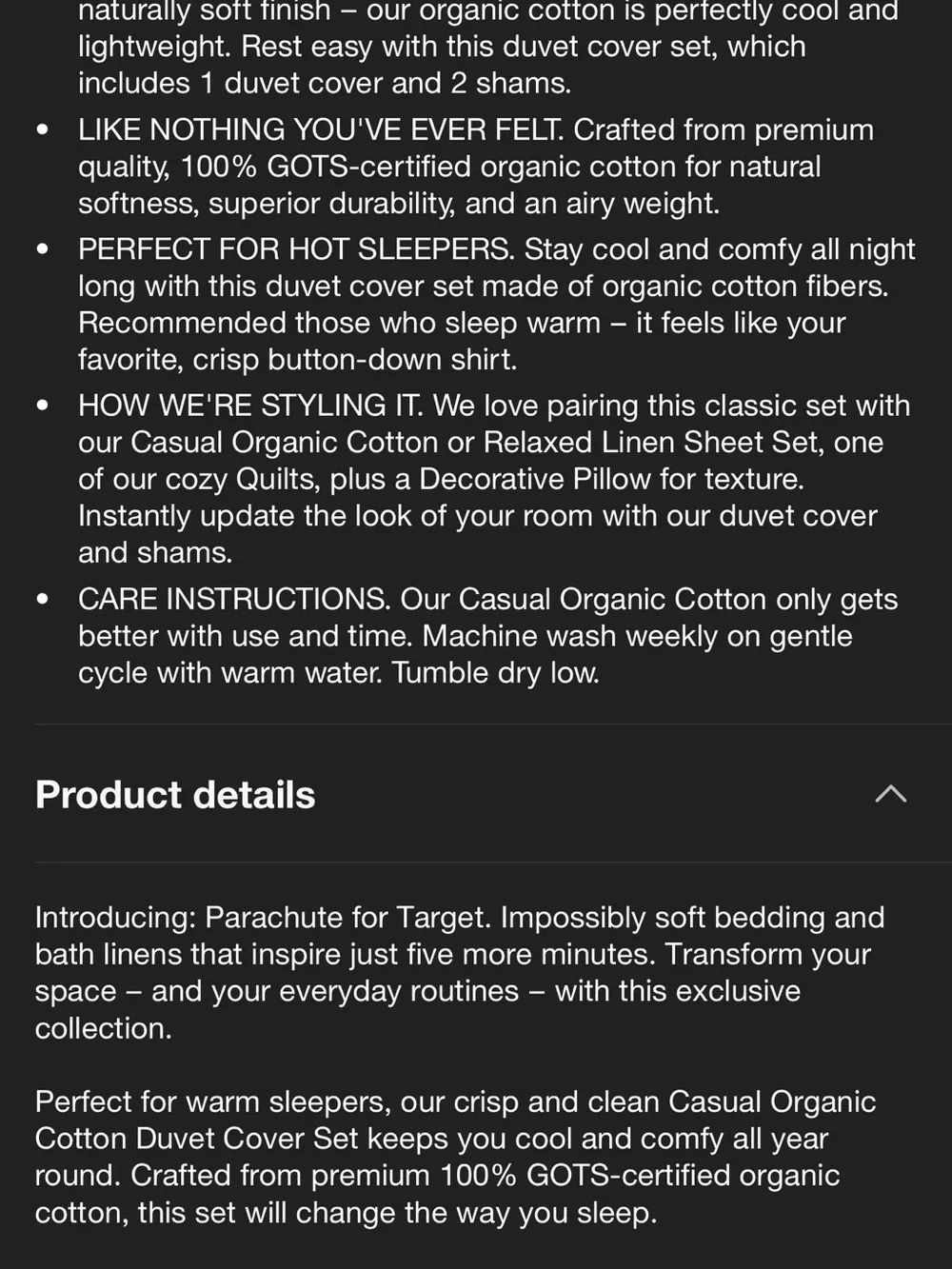 King/California King Casual Organic Cotton Duvet Cover & Sham Set Parachute